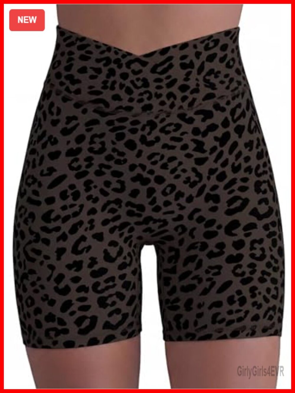 High Waisted Crossover Biker Shorts Butt Lifting 4 Inch Inseam